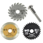 3pcs 54.8mm High Speed Steel Saw Blade HSS Mini Wood Circular Saw Blade Set Cutting Blade Rotary Tool with Mandrel for Industry