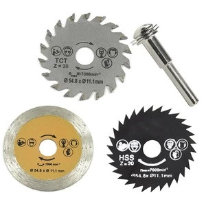 3pcs 54.8mm High Speed Steel Saw Blade HSS Mini Wood Circular Saw Blade Set Cutting Blade Rotary Tool with Mandrel for Industry