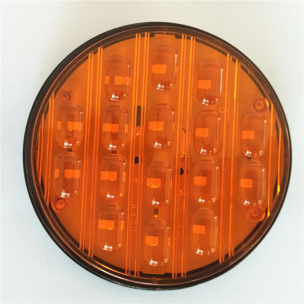 4 Inch 16 LEDs amber red white round LED tail lights for truck trailer parts accessories