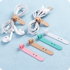 4pcs Silicone Data Wire Cable Organizer Tie Cable Winder