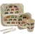 Import 5 Piece Eco-Friendly Biodegradable Bamboo Fiber Kids Dinnerware Set for Healthy Feeding from China