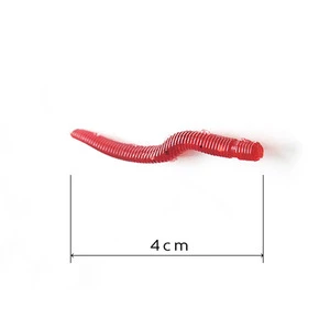 50Pcs 4cm Simulation Earthworm Worms Artificial Fishing Lure Tackle Soft Bait Lifelike Fishy Smell Lures Red