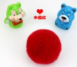 6cm Rex Rabbit Fur Pom Poms For Bag Charm Accessory 100% Real Key Chain For Cell Phone
