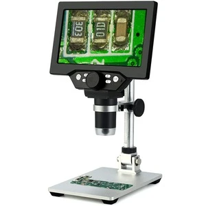 7 inch LCD Digital USB Microscope, 12MP 1-1200X Magnification Handheld Camera Video Recorder, 8 LED Light, Rechargeable Battery