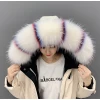 90cm Factory Wholesale Scarf Detachable Real Fox Fur Trim Natural Color Big Raccoon Fur Collar