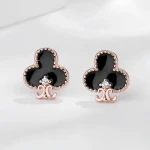 925 Sterling Silver Playing Card Enamel Earrings INS Style Advanced Sense Earrings