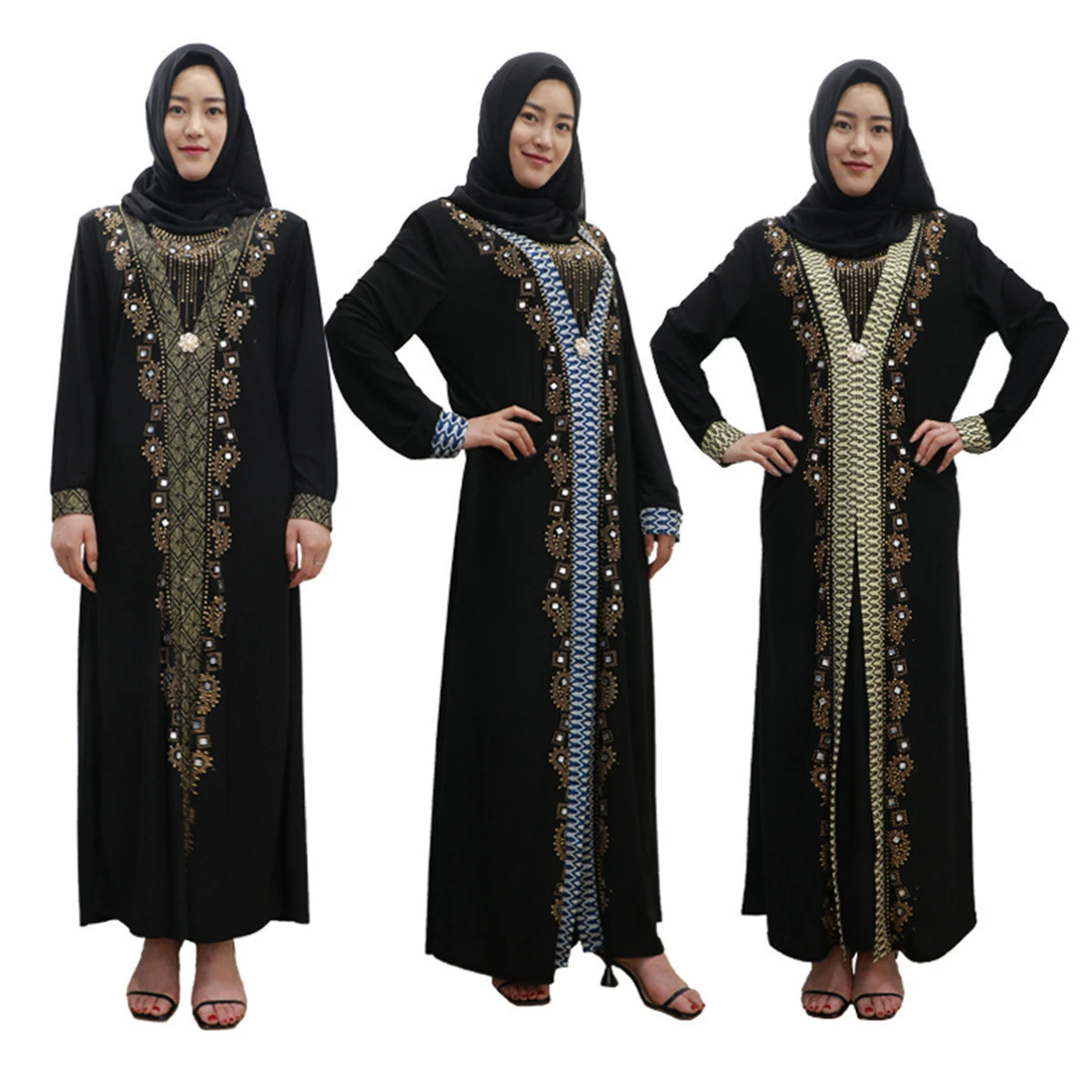 Abaya Dubai Muslim Dress Islamic Clothing In Stock Wholesale Fashion Knitted Muslim Womens Clothing