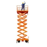 aerial work used 15m mobile scissor lift work platform/ electric scissor type lifter