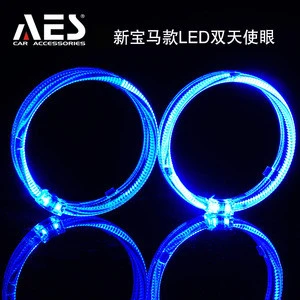 AES car parts car accessories waterproof LED angle eye halo rings for car automobile 80mm 90mm colorful