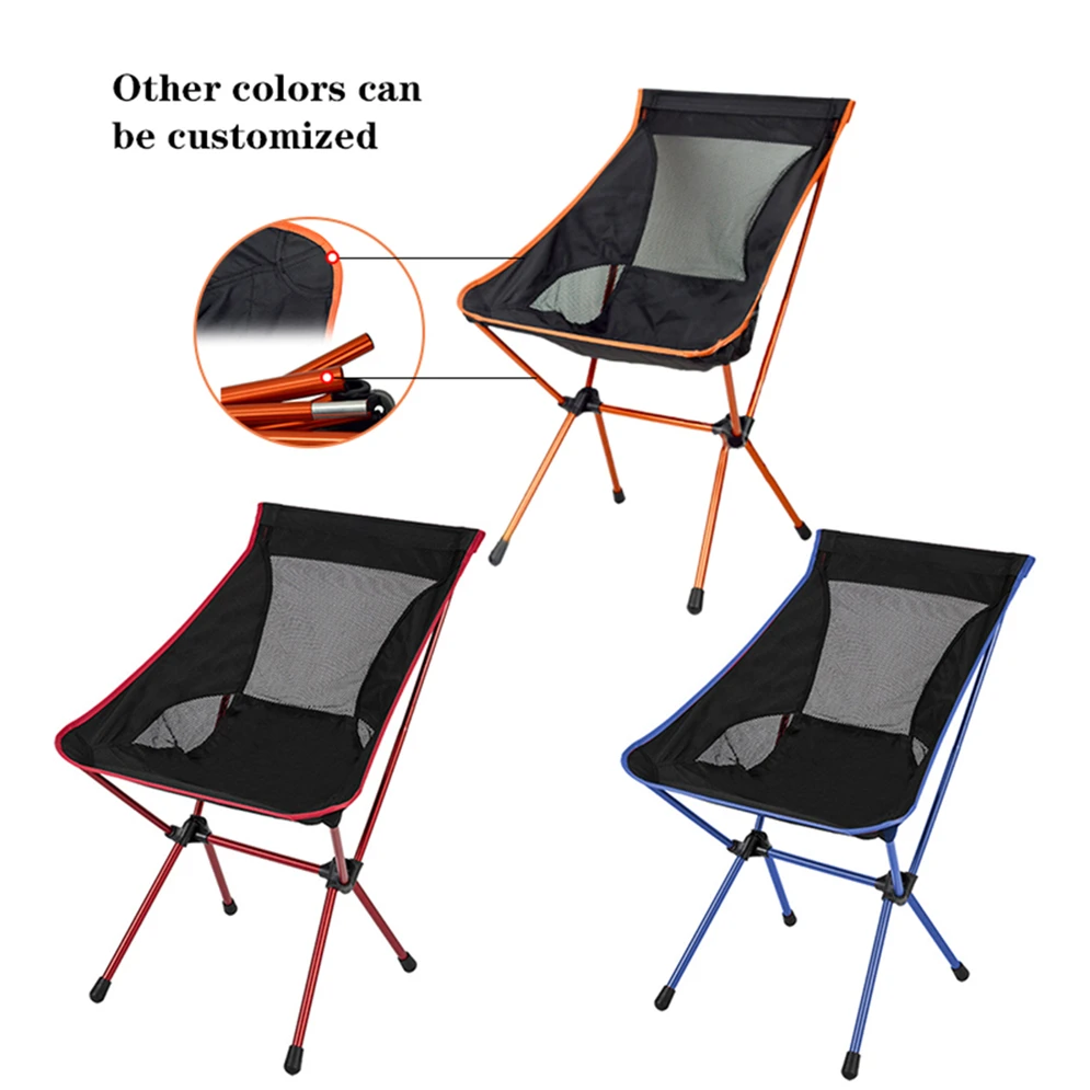 Aluminum alloy leisure foldable chairs lightweight breathable waterproof oxford cloth camping folding chairs