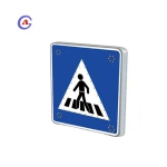Aluminum square led warning traffic sign solar powered crossing pedestrian sign