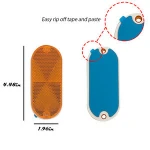 Amber Oval stick on reflectors for cars trailers