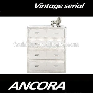 Antique luxury white storage cabinet with 4 drawers L907