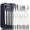 Art Supplies 15Pcs Paint Brush Set Wood Handles Professional Painting Brushes Kit for Oil Acrylics Watercolor Gouache