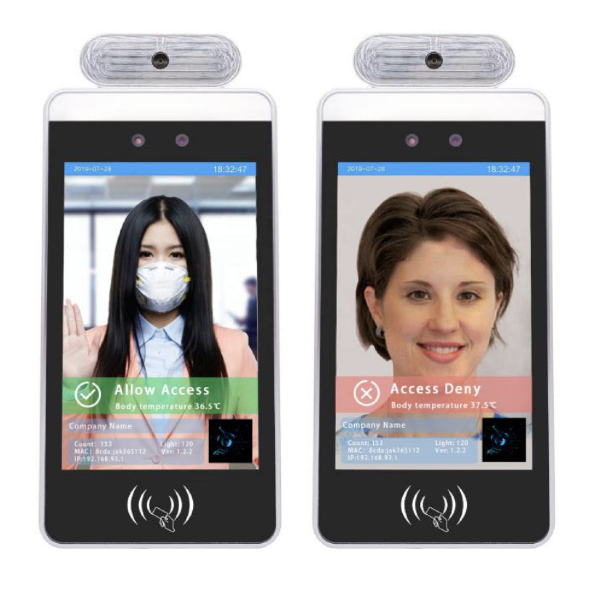 Buy Auto Detect Face Recognition Temperature Attendance Thermal Device ...