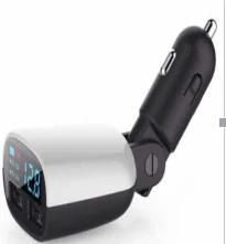 Auto Universal LED Display bluetooth Dual USB Car Charger DC5V / 3.4A / 4.8A