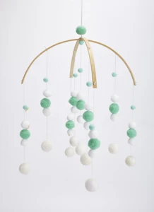 Baby Crib Mobile Wooden Wind Chime Bed Bell,Nursery Mobile Crib Bed Bell Baby Bedroom Ceiling Wooden Beads Wind Chime Hanging
