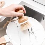 Bamboo Durable Fiber Bristles Scrub Dish and Sink Wash Tool Kitchen Cleaning Brush