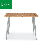 Bar Stool Aluminum Chairs for Industrial Restaurant with Teak Table