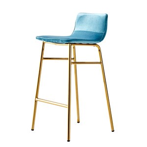 Bar Stools Stackable Furniture Restaurant Nordic Kitchen Cheap Gold High Chair Counter Modern Metal Velvet Bar Stools With Back