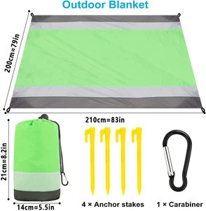 Beach Blanket Sand-proof Waterproof Beach Accessories Mat Sand Free Outdoor Indoor Blanket For Picnic Camping