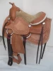 Beautifully Hand carved Designer Western Leather Barrel saddle , 4 sizes available.