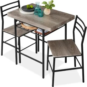 Best Choice Table and Chairs 3 Piece Modern Dining Table Space Saving Design Steel Frame Table and Chairs Set