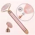 Best Seller Wholesale USB Rechargeable Anti Aging Natural Rose Quartz Pink 2 in 1 Electric Vibrating Jade Roller for Face