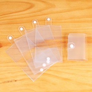 Best selling clear plastic pvc business 2 pocket wallet id card holders
