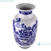 Blue and White Landscape Full Lotus Flower Twisted Pattern Wax Gourd Bottle Shape Porcelain Vase for Home Decoration