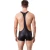 Import Bodywear Faux Leather Wrestling Singlet Men Sexy Siamese Boxers Underwear Gay Brand Leotard Color Black/Gold/Silver S M L XL from China