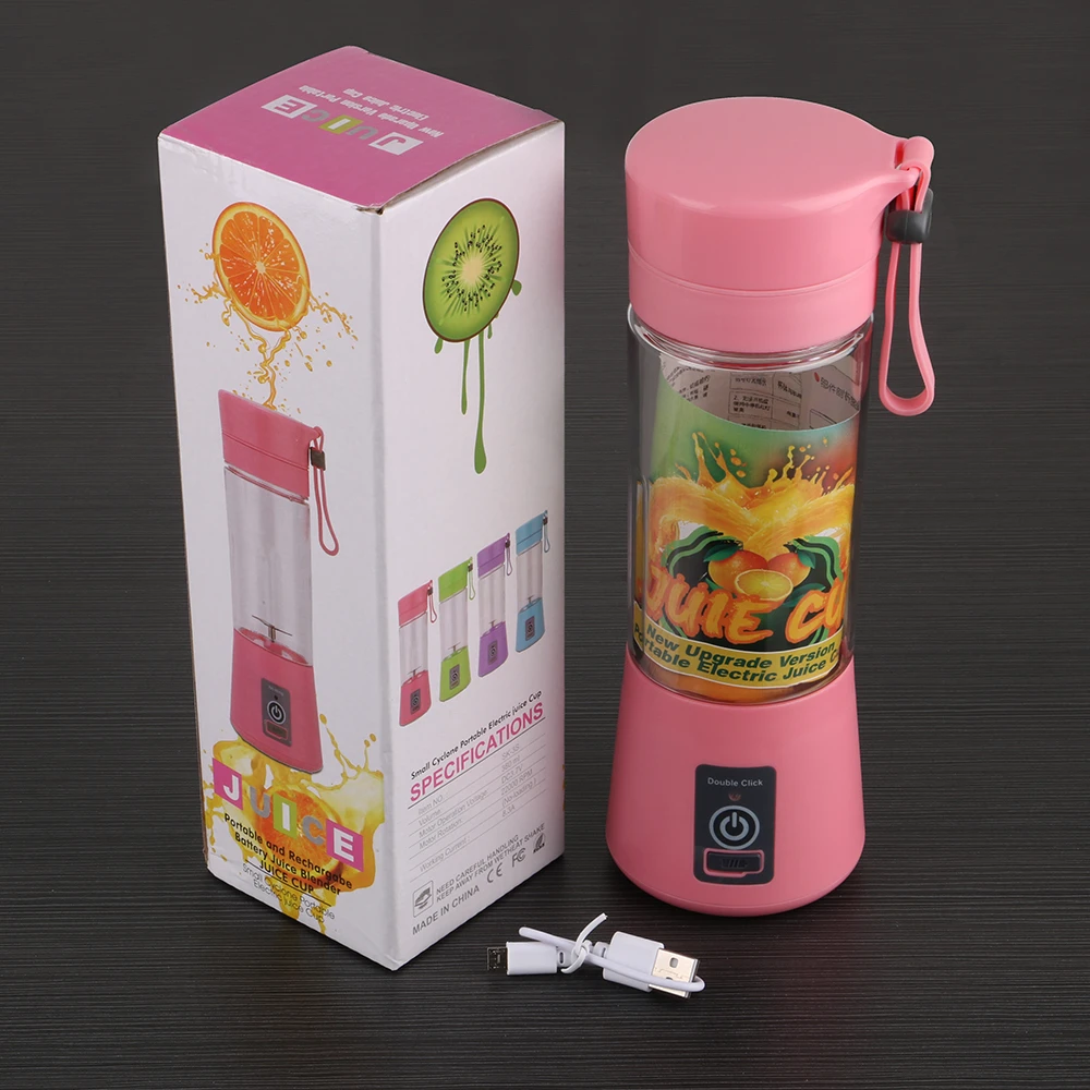 BPA Free Micro USB Rechargeable 6 blade Handheld portable fruit blender juicer
