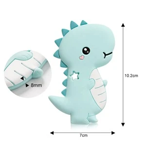 BPA Free Silicone Molar Stick infant Emotional Soothing Chew Toy Baby Teething Toys Cartoon Dinosaur Teether