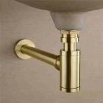 Brass Body Euro Basin Bottle Plumbing P-Trap Wash Pipe Waste Bathroom Sink Trap Basin Waste trap