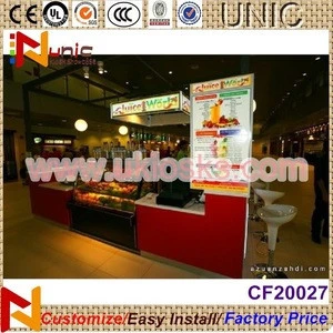 bubble tea/frozen yogurt/juice drink/coffee/candy kiosk manufacturer,mall food kiosk manufacturer in China