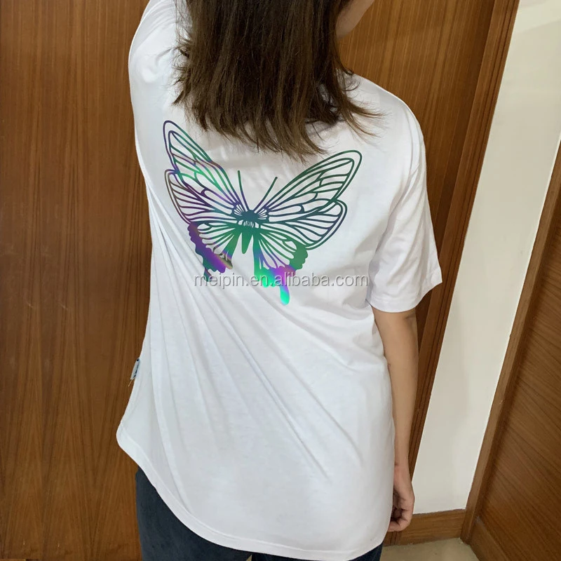 Butterfly reflective logo sticker reflective transfer label reflective t-shirt logo