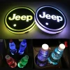 Car LED car logo cup light stand USB charging waterproof bottle mat atmosphere lamp coaster
