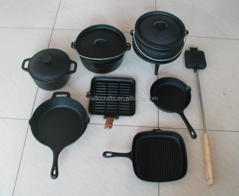 cast iron pre-seasoned cookware set