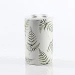 Ceramic Bathroom Set With Tooth Cup Lotion Dispenser