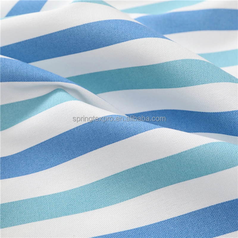 Cheap Eco Friendly Stripe Printed Spun Waterproof Polyester Canvas Umbrella Fabric