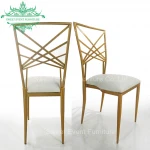 cheap iron golden painting wedding event banquet chairs