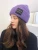 Import Cheap new product purple custom woven label unisex pure color winter knitted hats winter beanies from China