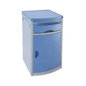 Cheap price ABS hospital patient table beside cabinet with wheels