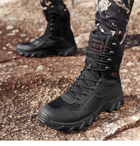 China Cema Rubber Leather Boots Outdoor Hiking Waterproof Utra-Lightweight Tactical Boots