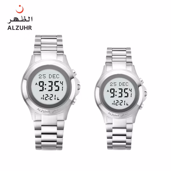 China Origin Digital Arabic Watch for Couples with Compass Direction