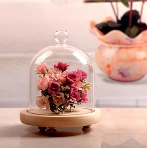 China Specialty Fresh Flowers Eternal Flower Transparent Glass Cover