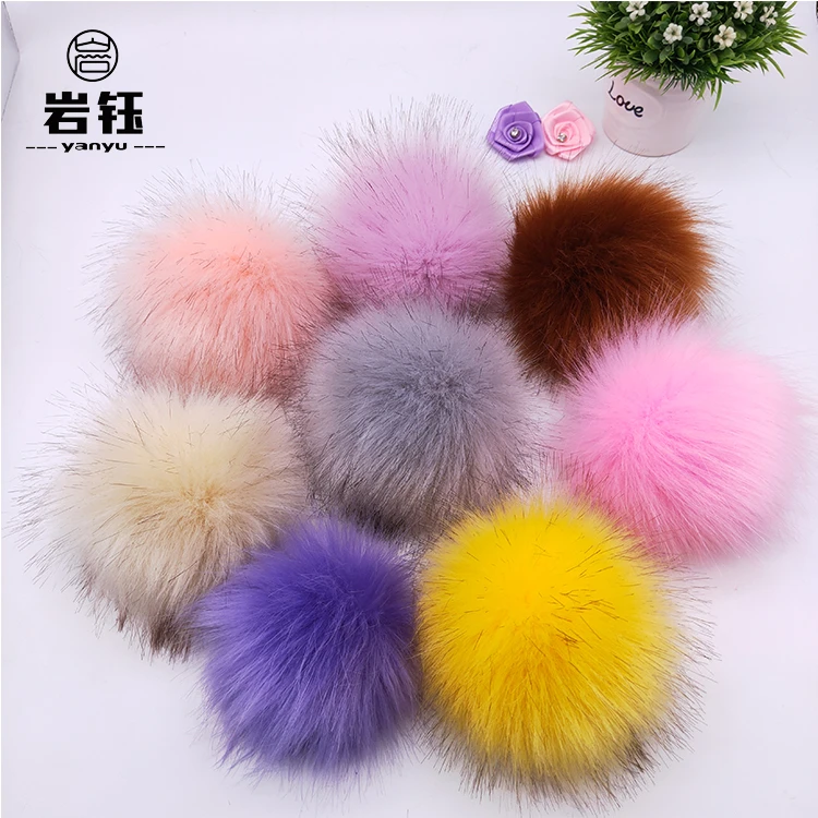 China supplier Wholesale price Faux fox Fur ball Fake fur pom pom12cm
