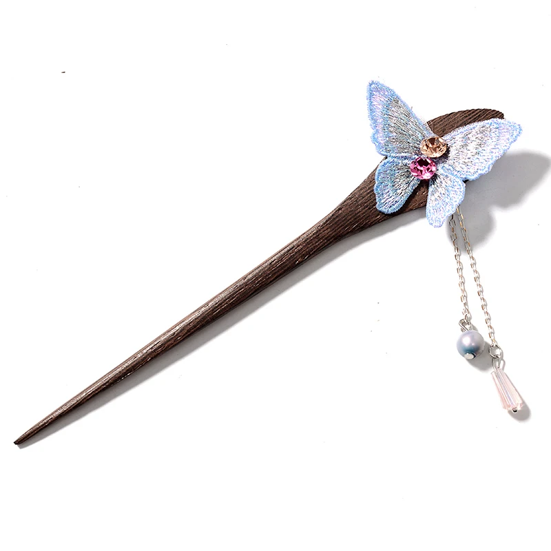 Chinese Classic Wenge Hair Stick Palace Style Wooden Elegant Pendant Hairpin