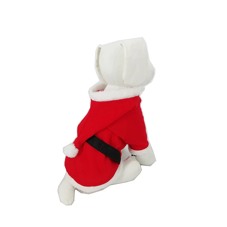 Christmas red pet costume hoodies outfit xmas dog coat clothes