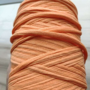 chunky recycled cotton fabric yarn t-shirt crochet spaghetti yarn on cone for hand knitting